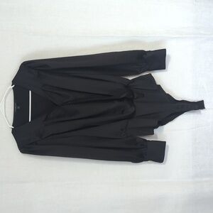 Marc New York Black Puff Long Sleeve Wrap Bodysuit Size Extra Large